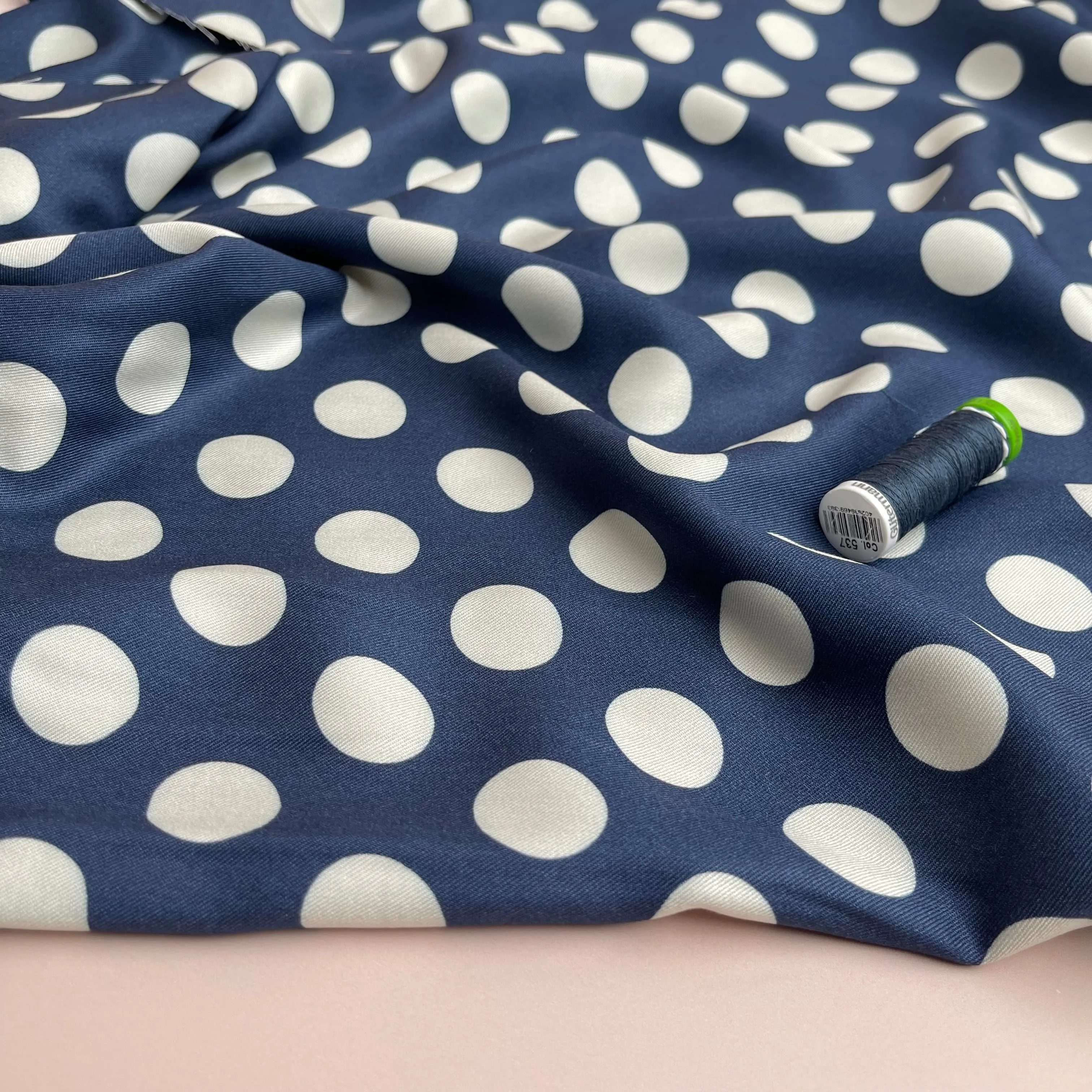 Light & Lush - Large Polka Dots Viscose Twill Fabric