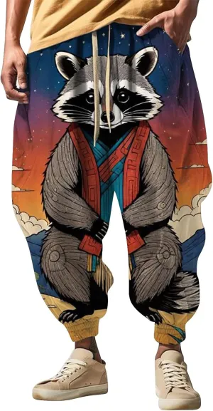 Loose Drop Crotch Trousers Street Feel Casual Sweatpants Funky Printed Plus Size Trousers Hammer Pants Trousers