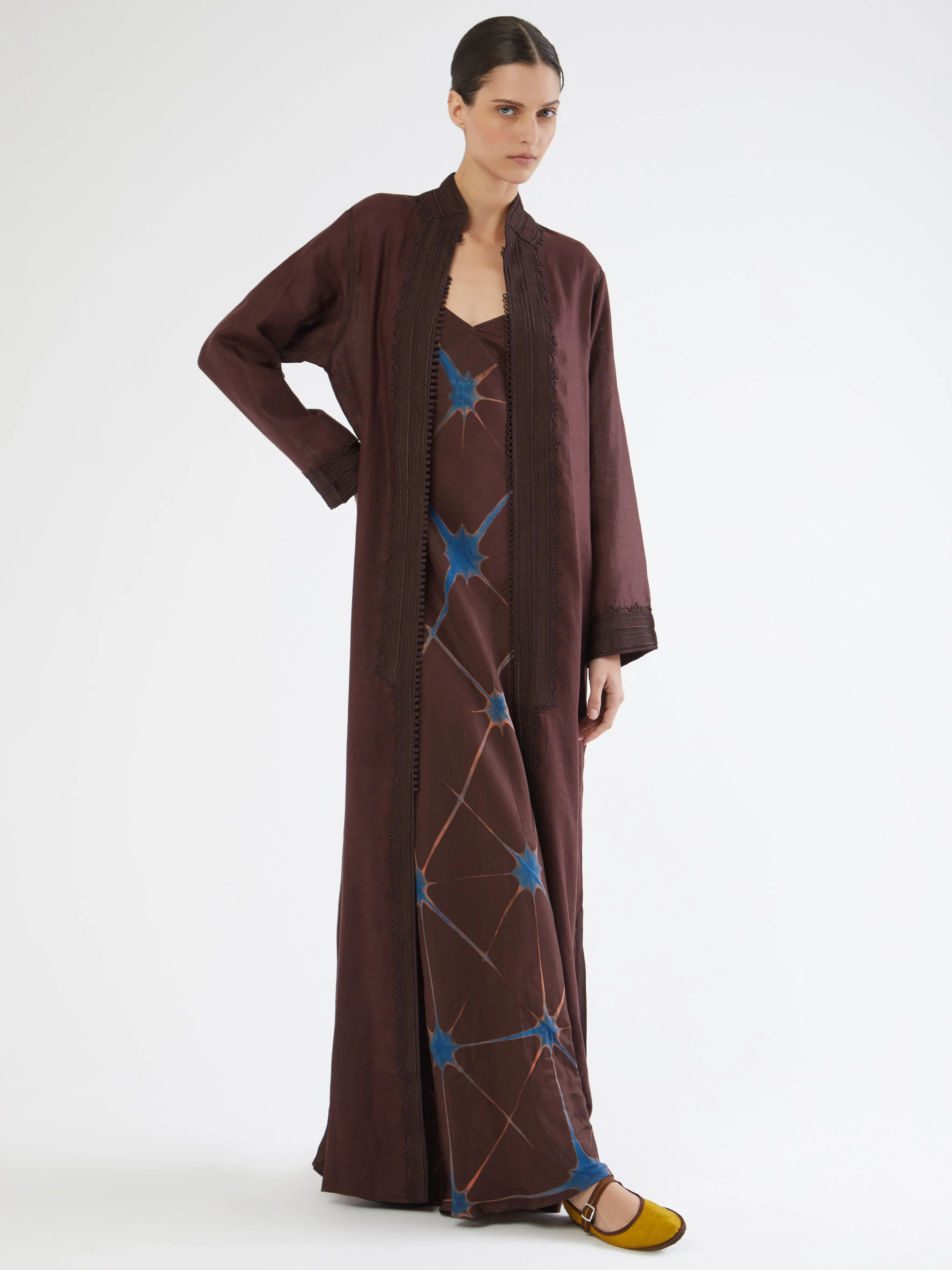 Moroccan long linen robe