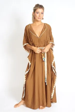 M.USE Tulum Beach Beaded Linen Poncho