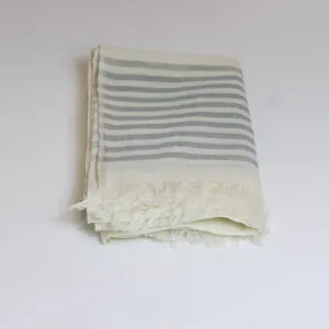 Nine Yaks Cotton scarf - grey stripe
