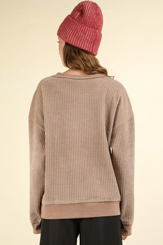 No Ordinary Day Mocha Oversized Soft Knit Top (Size Medium)
