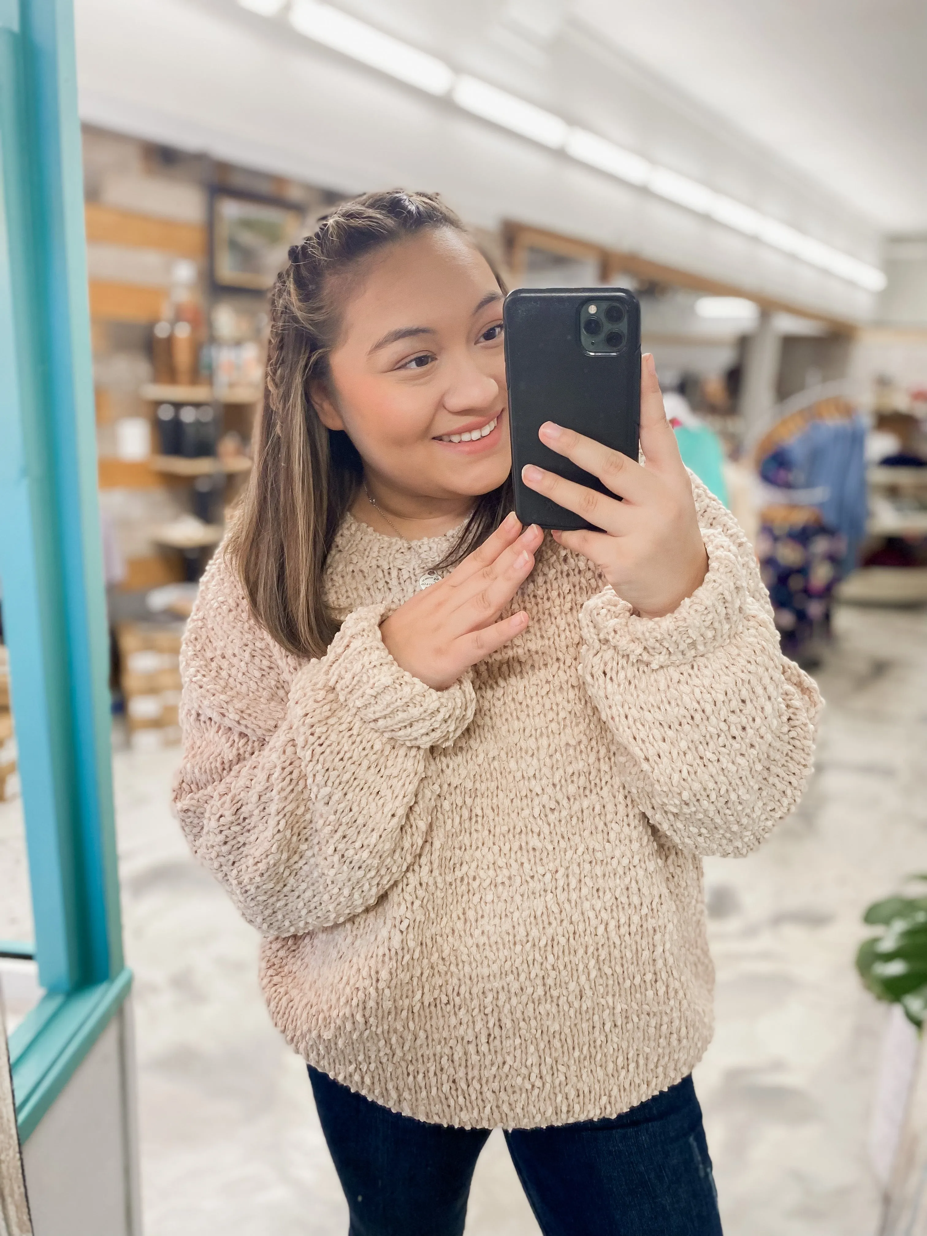 Oatmeal Loose Fit Knitted Sweater