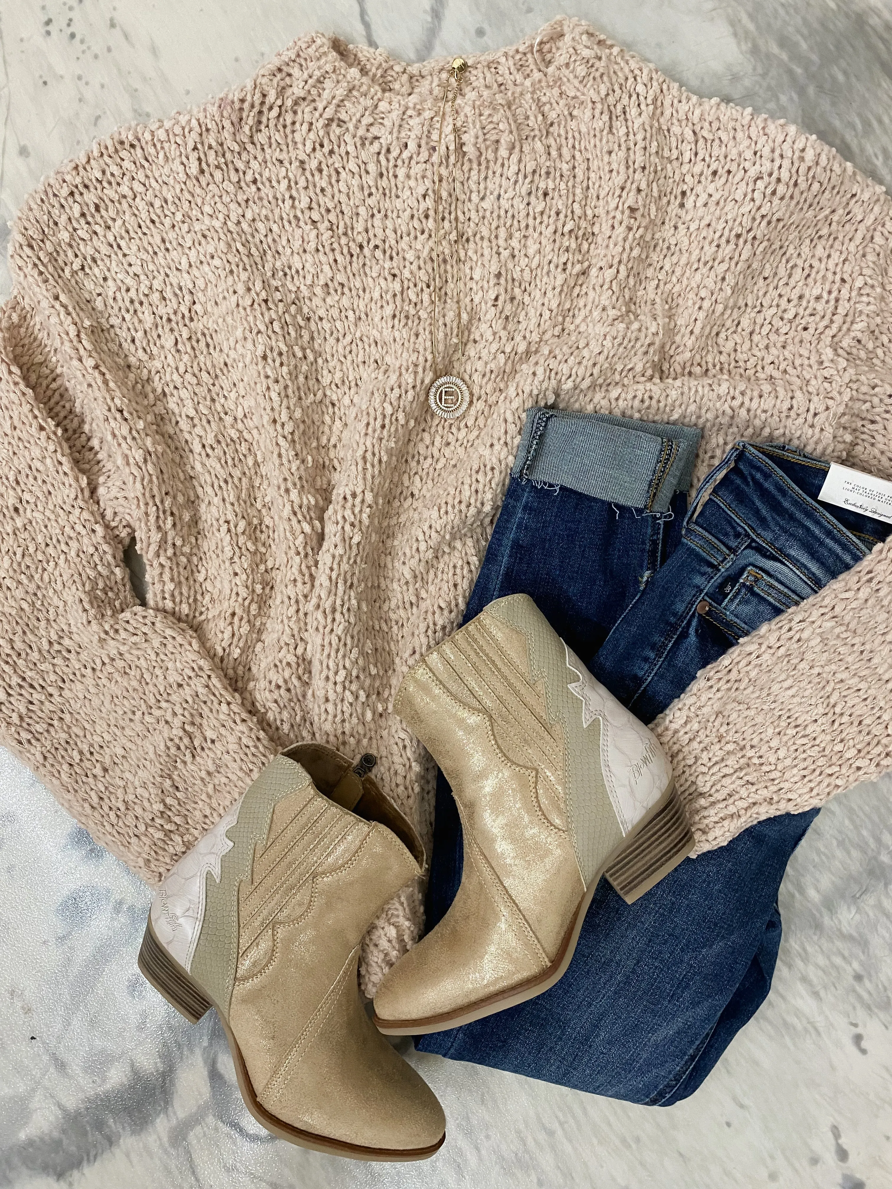 Oatmeal Loose Fit Knitted Sweater