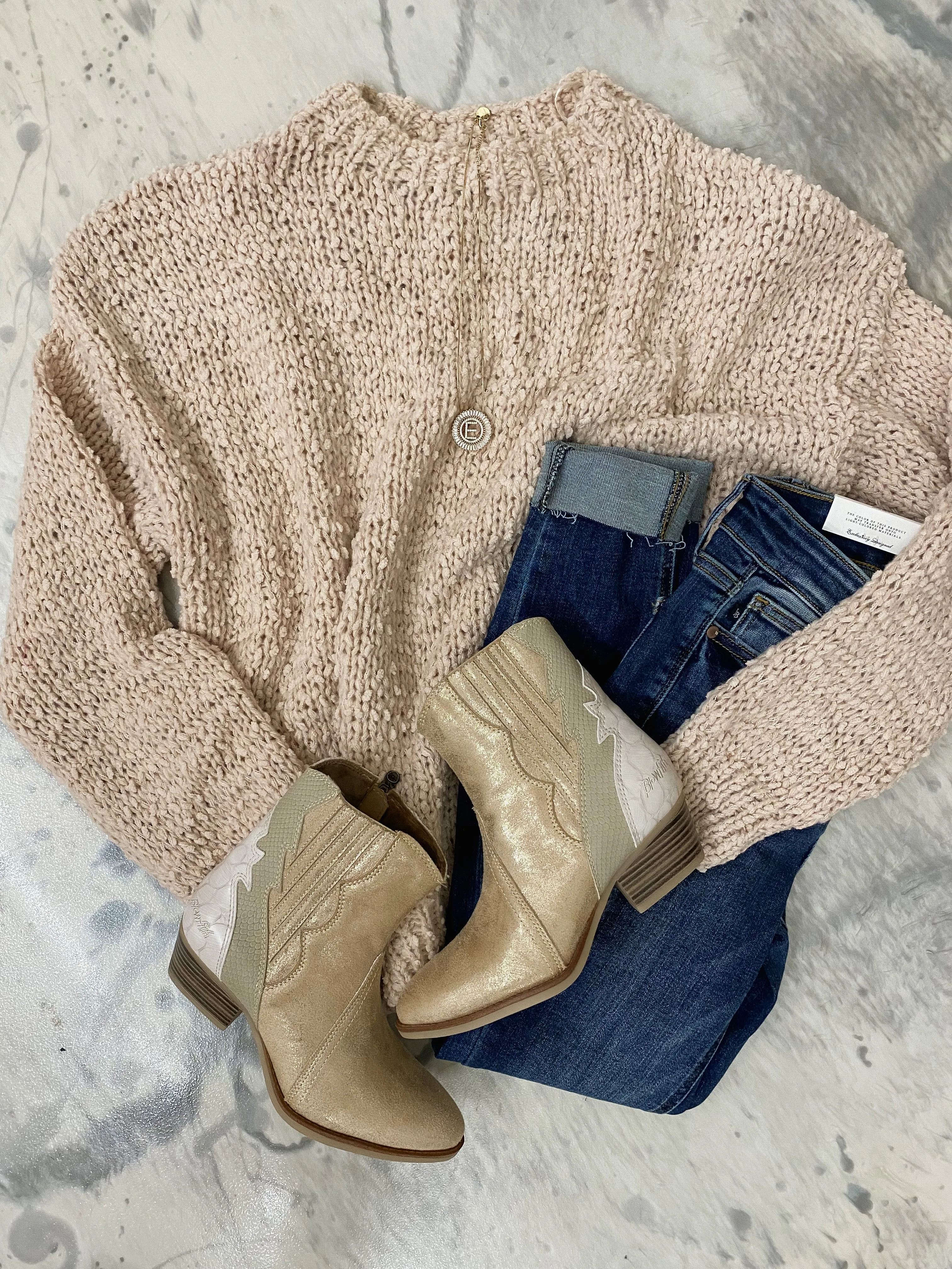 Oatmeal Loose Fit Knitted Sweater