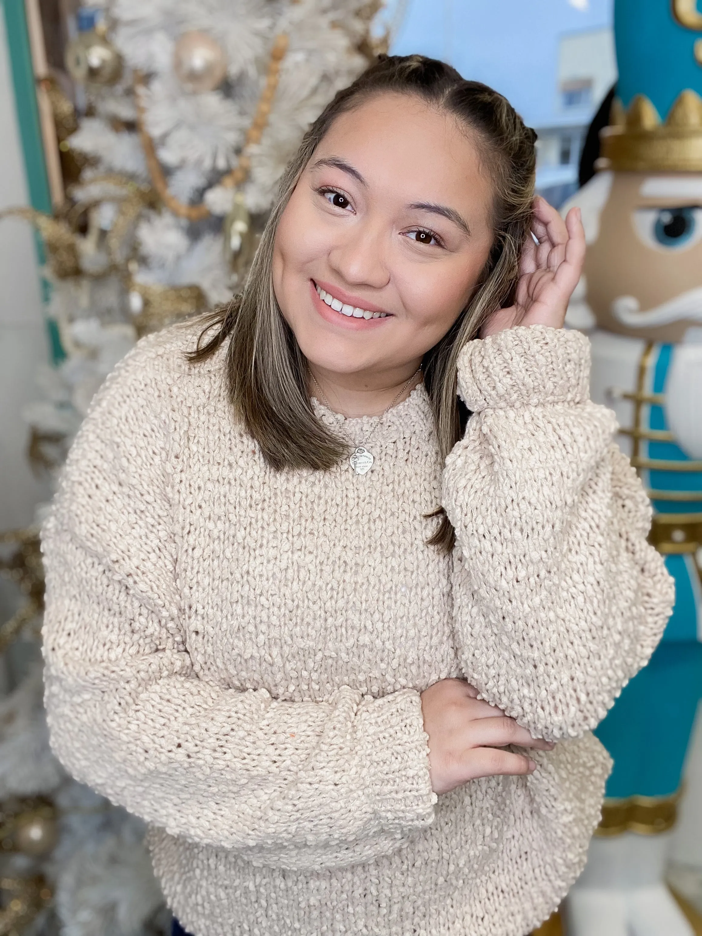 Oatmeal Loose Fit Knitted Sweater