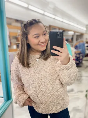 Oatmeal Loose Fit Knitted Sweater