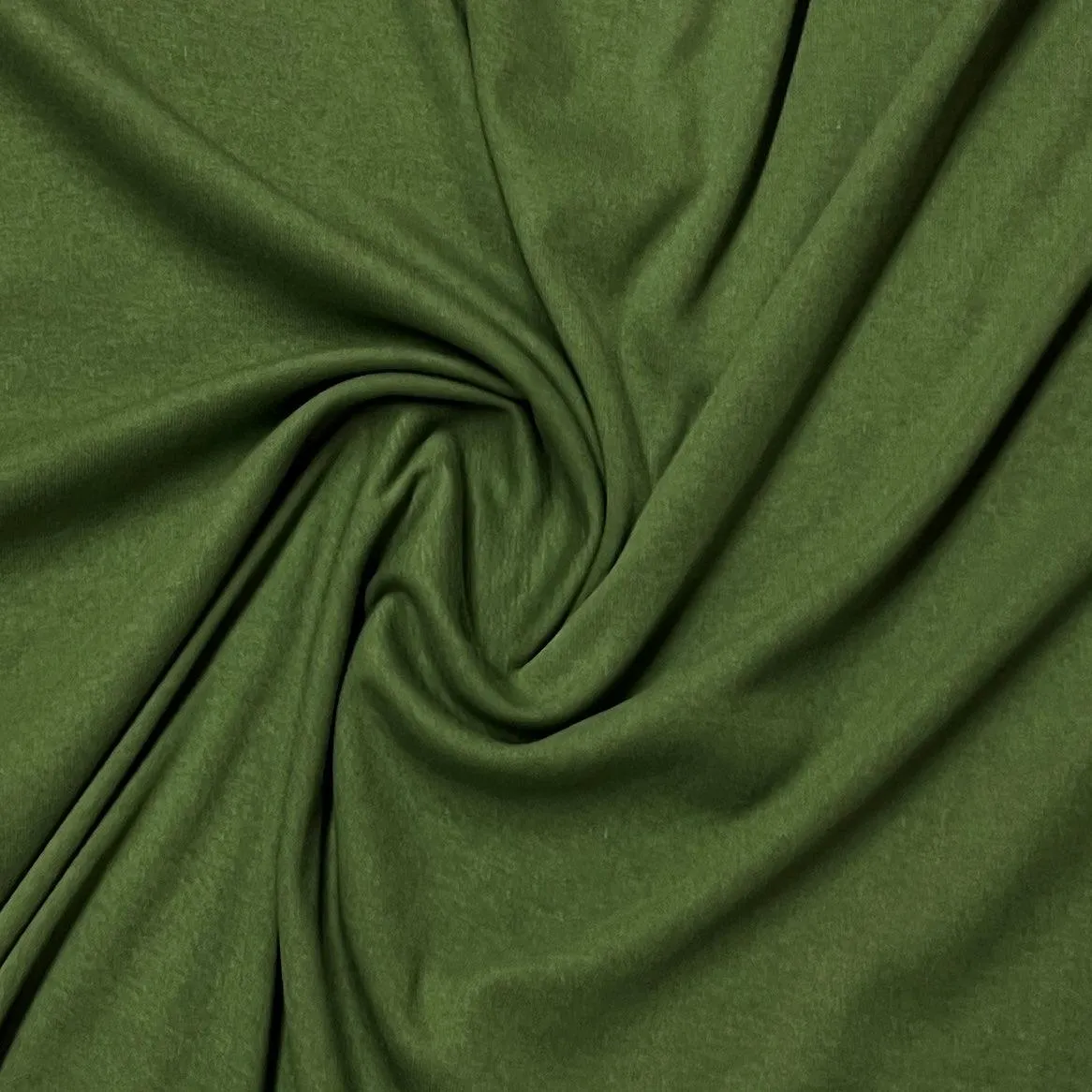 Olive Cotton Rib Knit Fabric