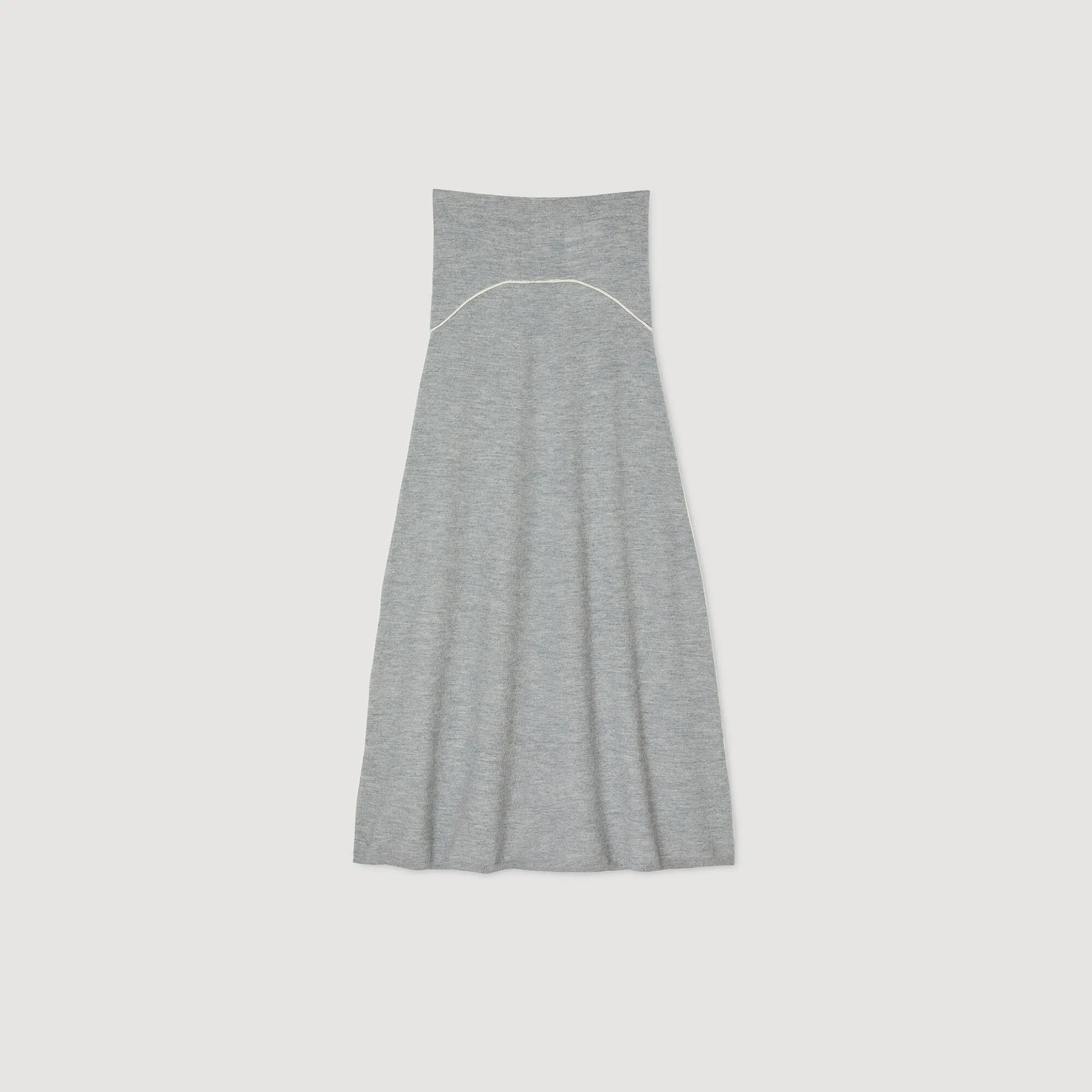 Oriane Long Wool Skirt Grey