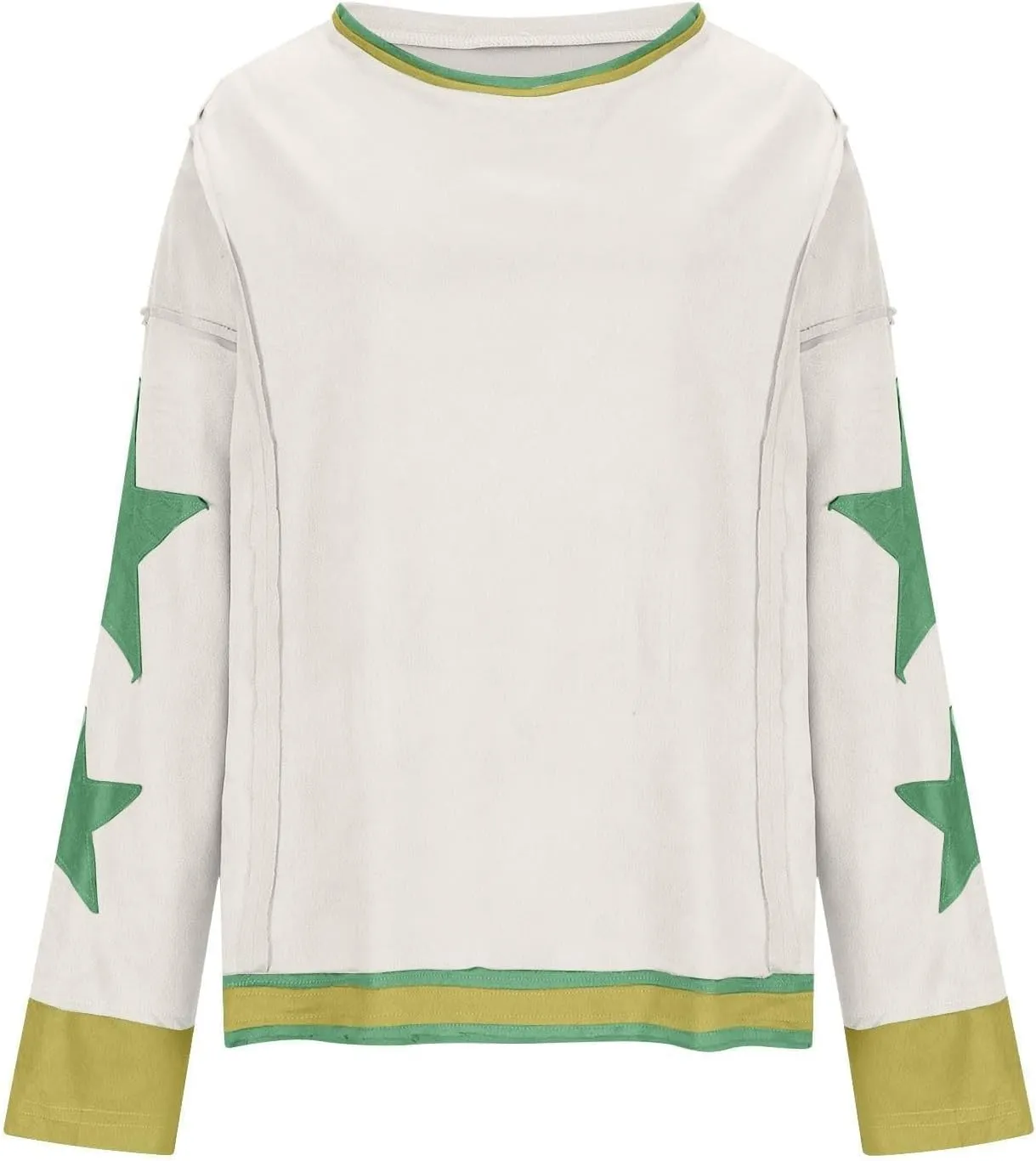 Oversized Sweatshirt for Women Lightweight Long Sleeve Crewneck Hoodies Star Tee Shirts 2024 Fall Pullover Clothes
