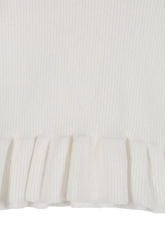 Peplum Ruffled Fancy Sweater Top