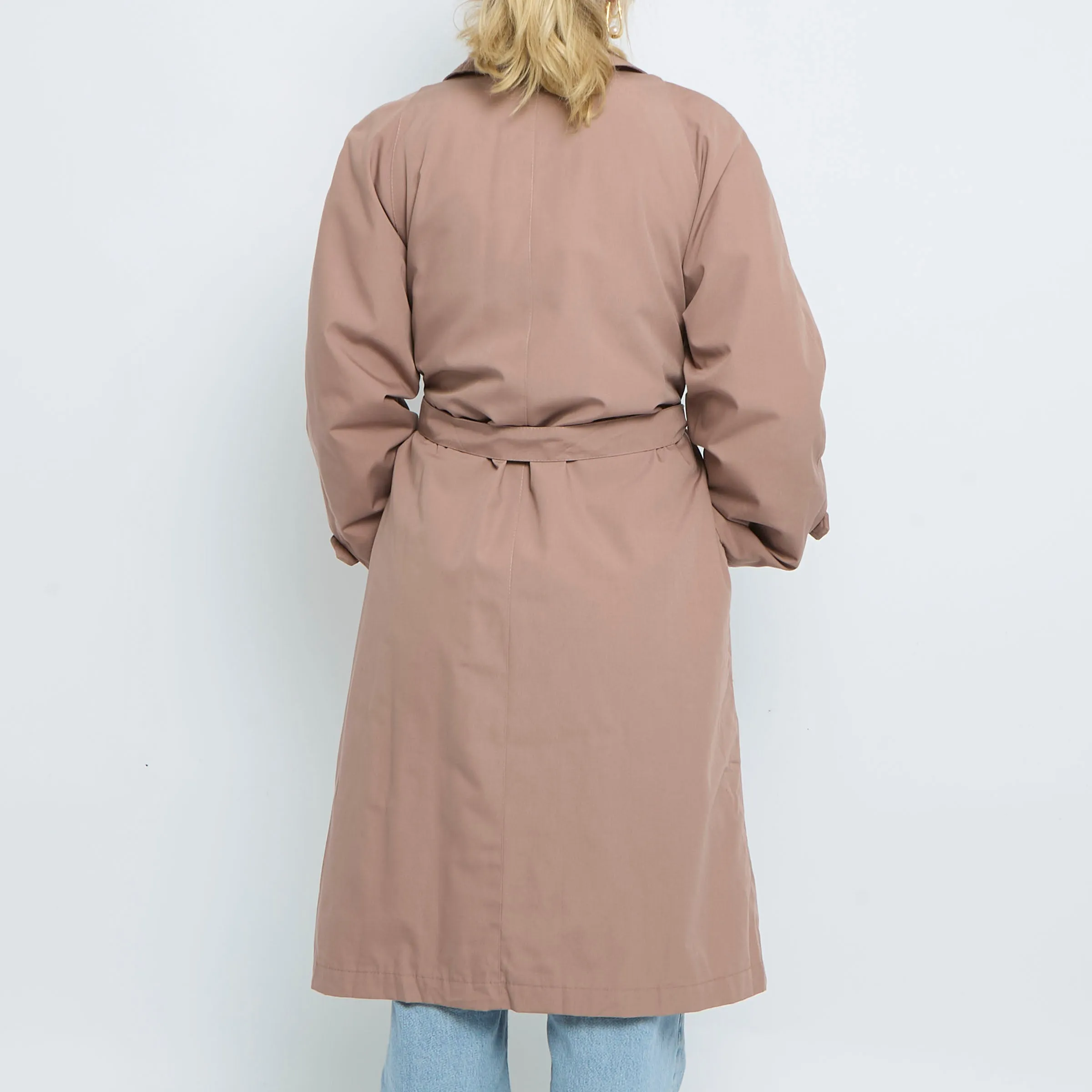 Pink Belted Long Trench Coat - UK 6