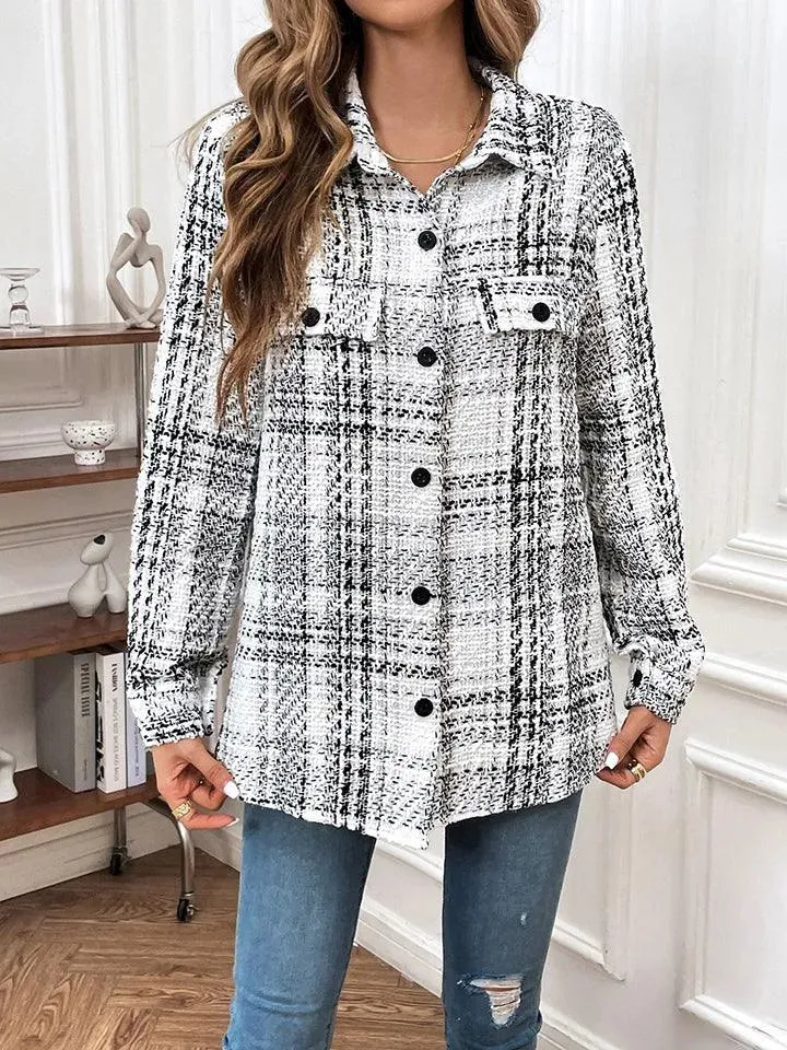 Plaid Button Down Jacket for Women to Stay Cozy and Fashionable