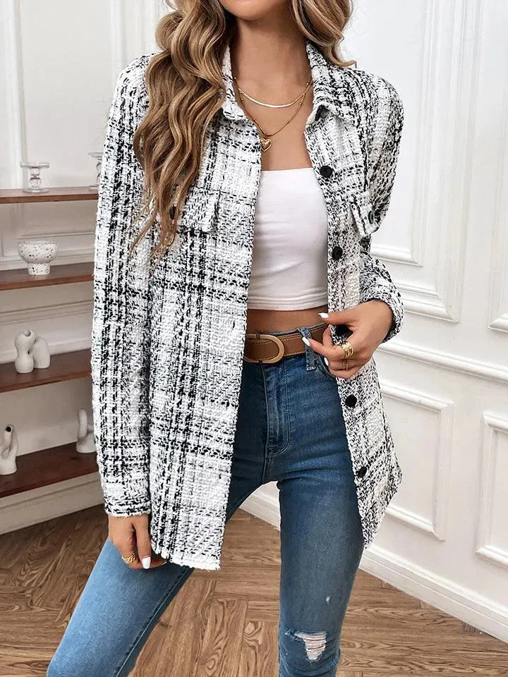 Plaid Button Down Jacket for Women to Stay Cozy and Fashionable