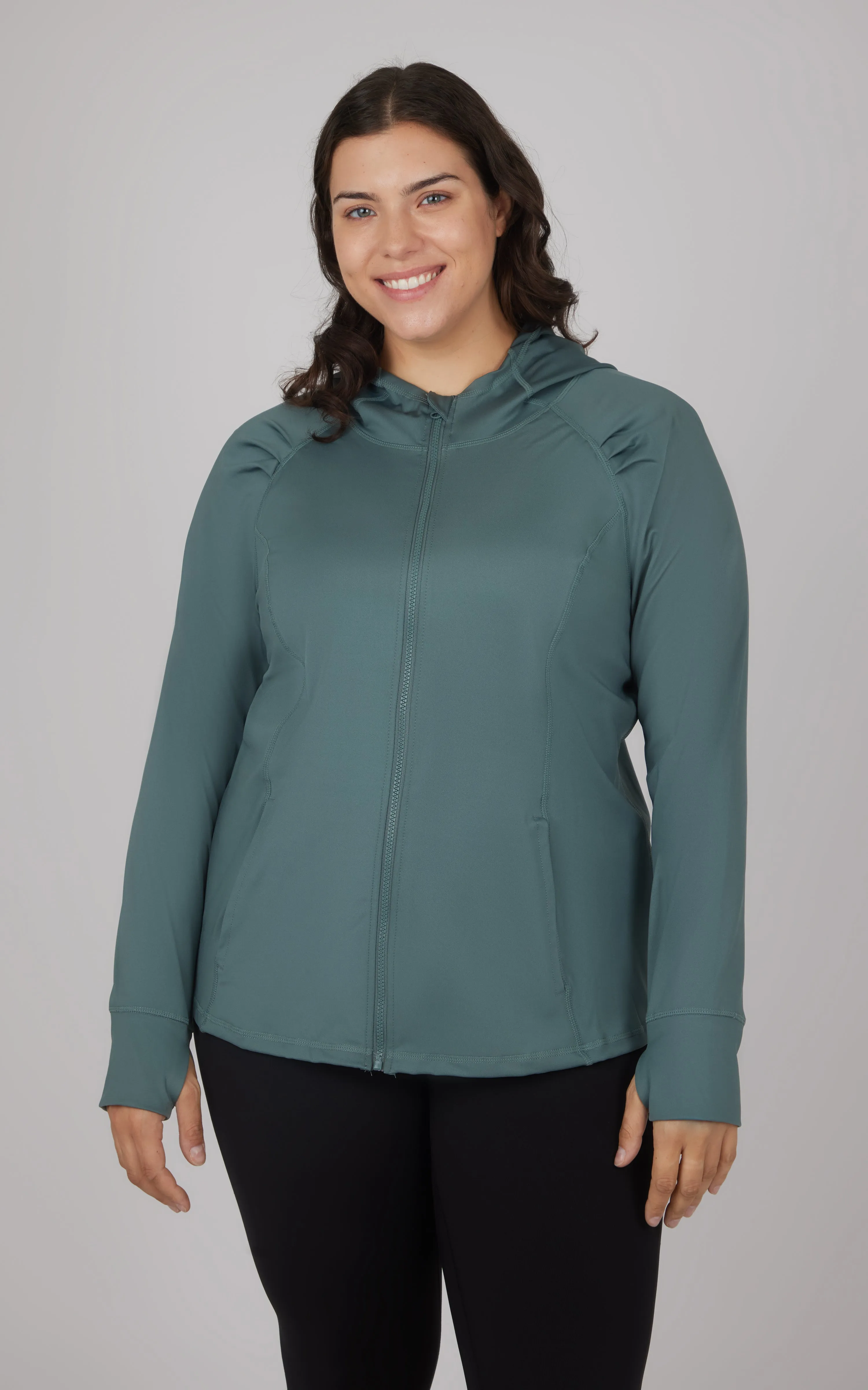Plus Montauk Slim Fitted Full Zip Hooded Jacket