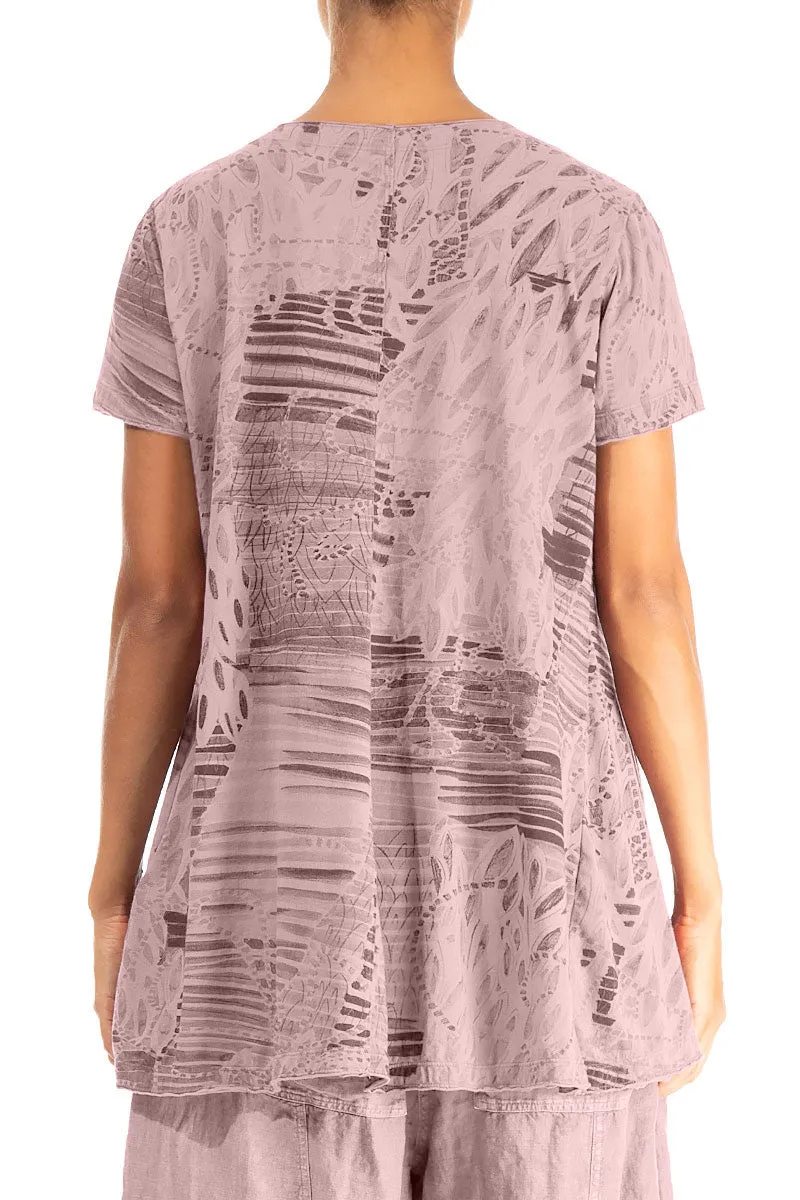 Powder Pink Serenity Cotton Jersey Tunic Top