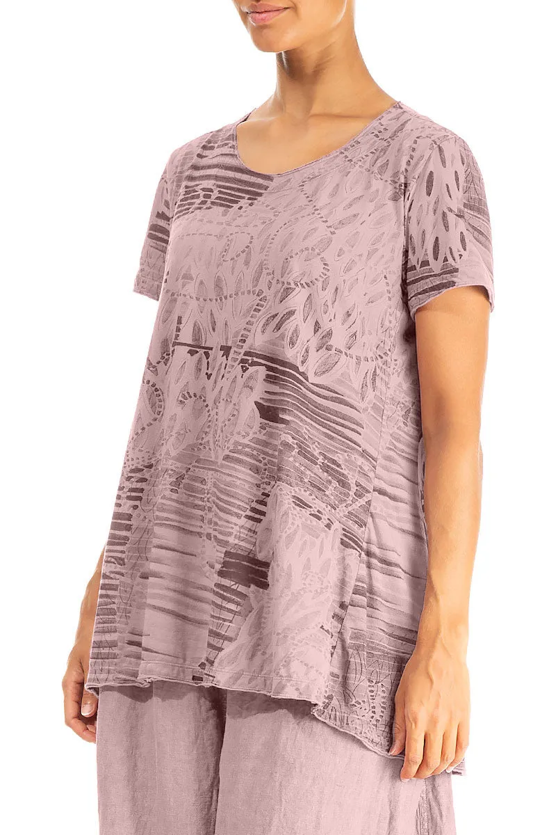 Powder Pink Serenity Cotton Jersey Tunic Top