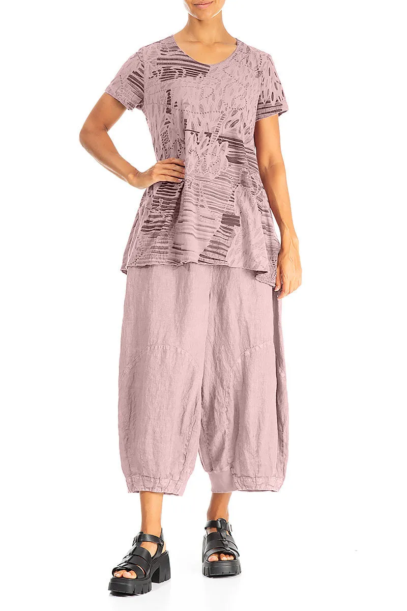 Powder Pink Serenity Cotton Jersey Tunic Top
