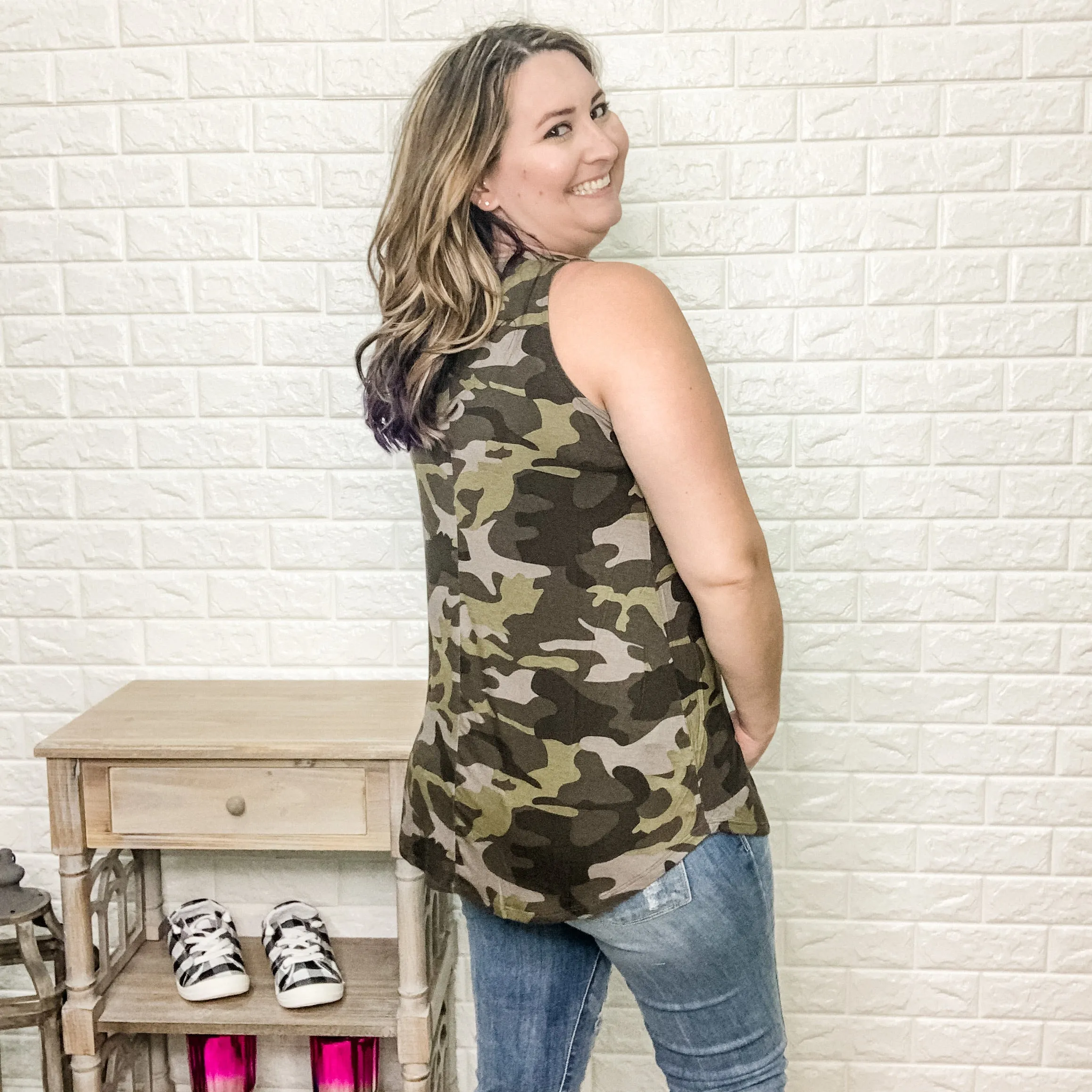 "Gearing Up" Camo Relaxed Fit Tank