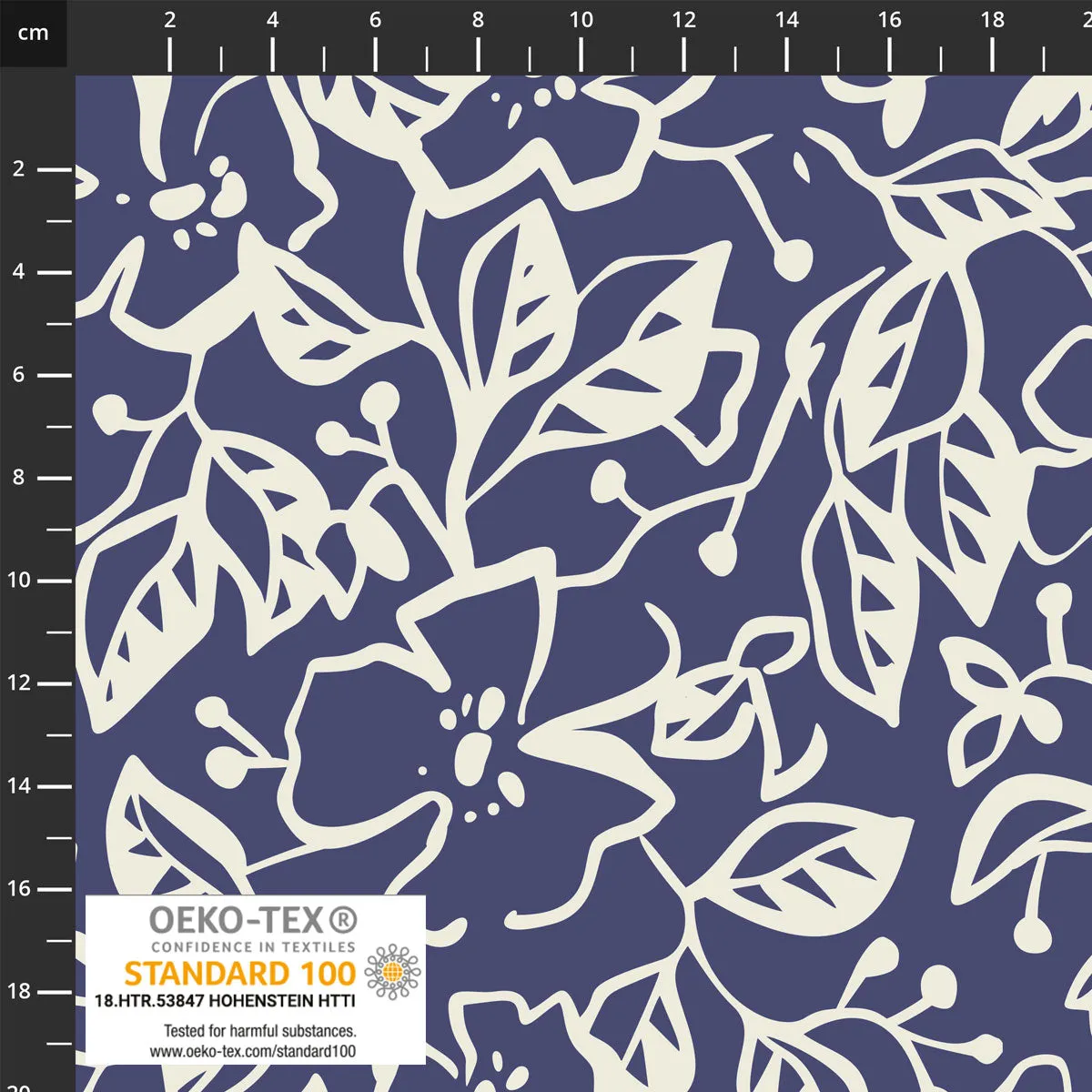 REMNANT 2.86 Metres - Light & Lush - Monochrome Flowers Viscose Twill Fabric