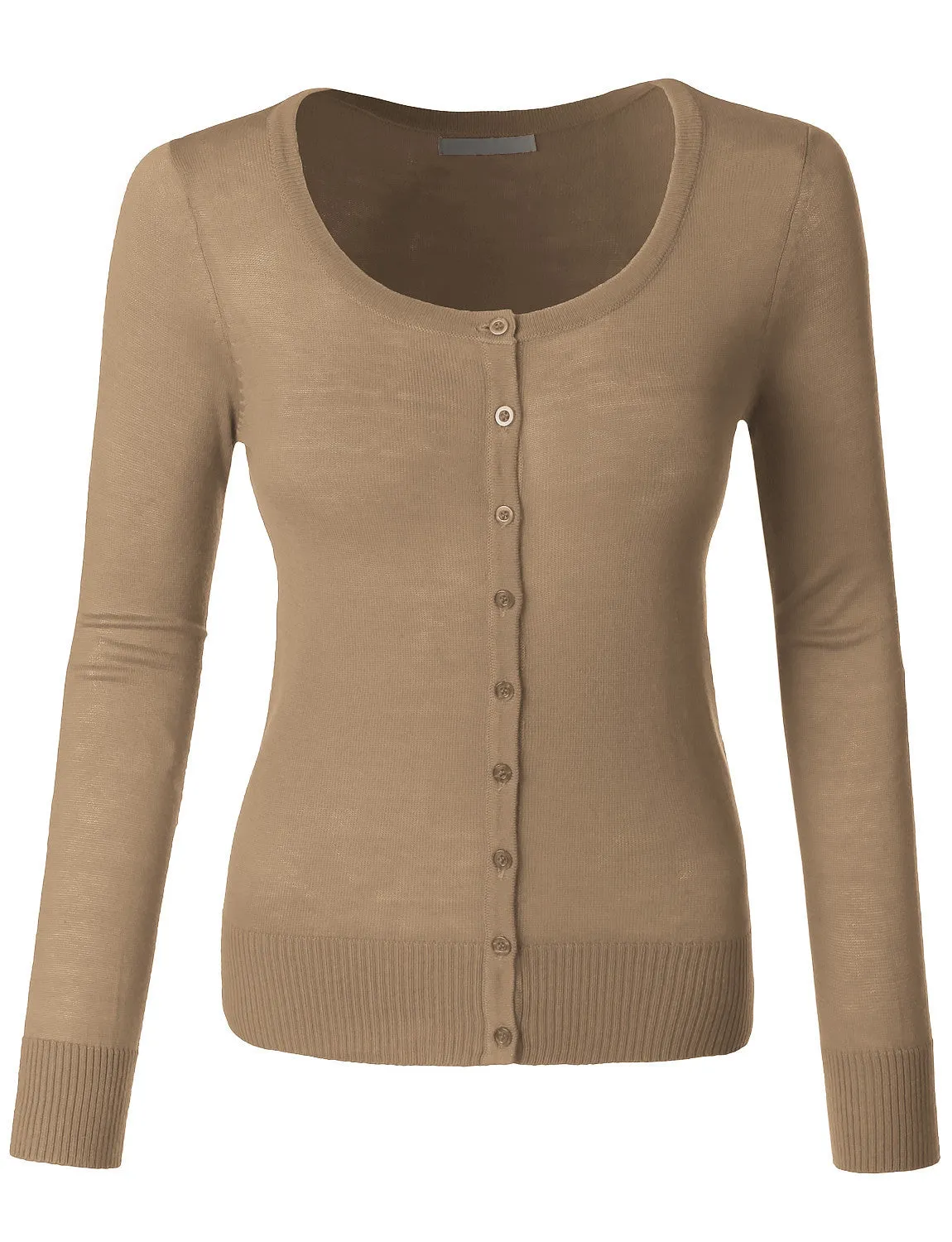 Round Neck Fine Knit Cardigan