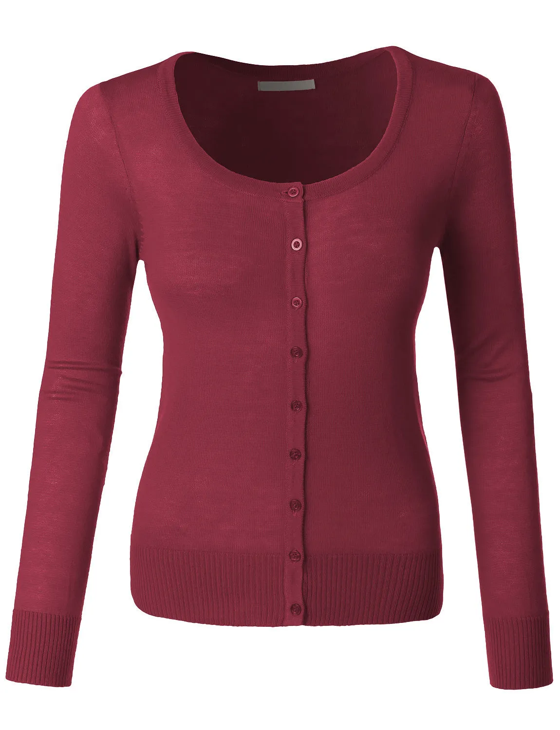 Round Neck Fine Knit Cardigan