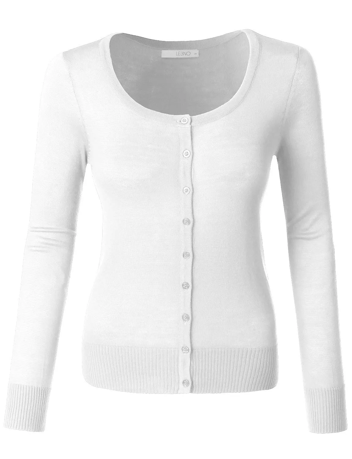 Round Neck Fine Knit Cardigan
