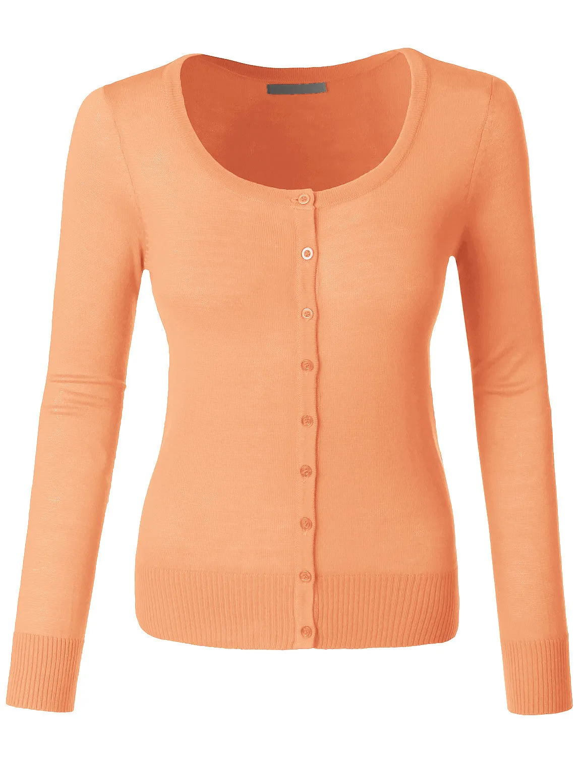 Round Neck Fine Knit Cardigan
