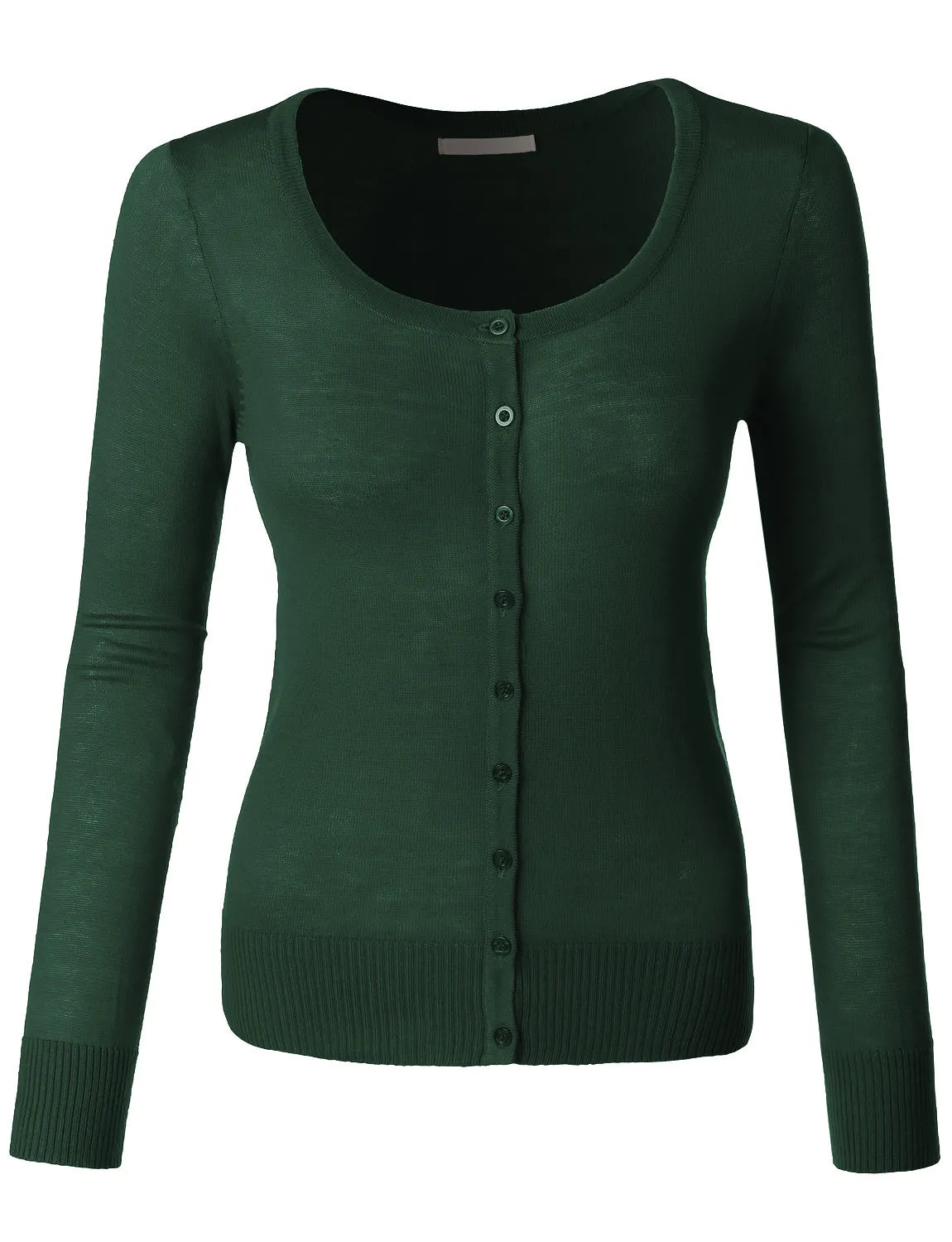 Round Neck Fine Knit Cardigan