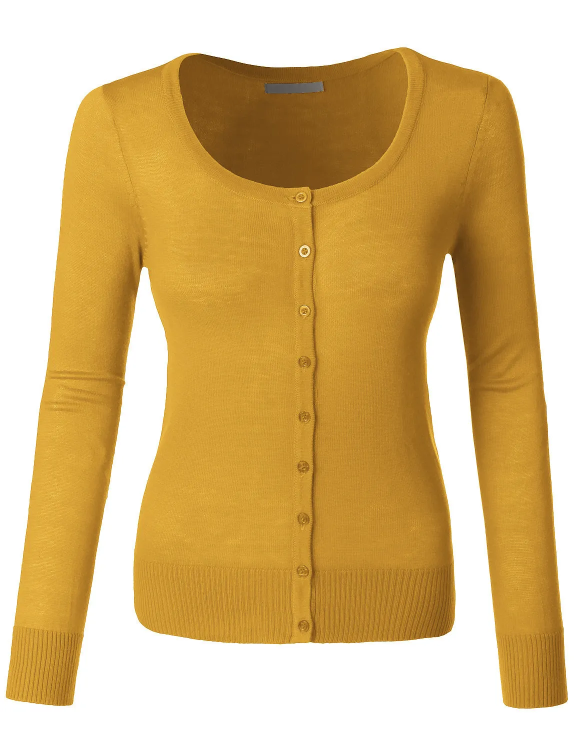 Round Neck Fine Knit Cardigan