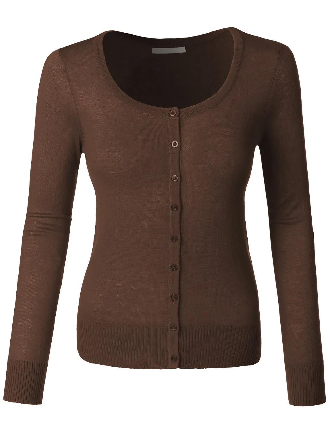 Round Neck Fine Knit Cardigan