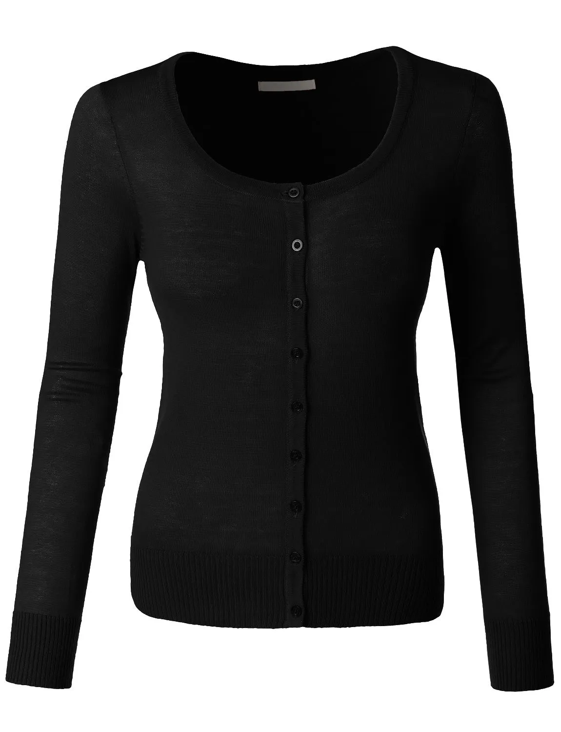 Round Neck Fine Knit Cardigan