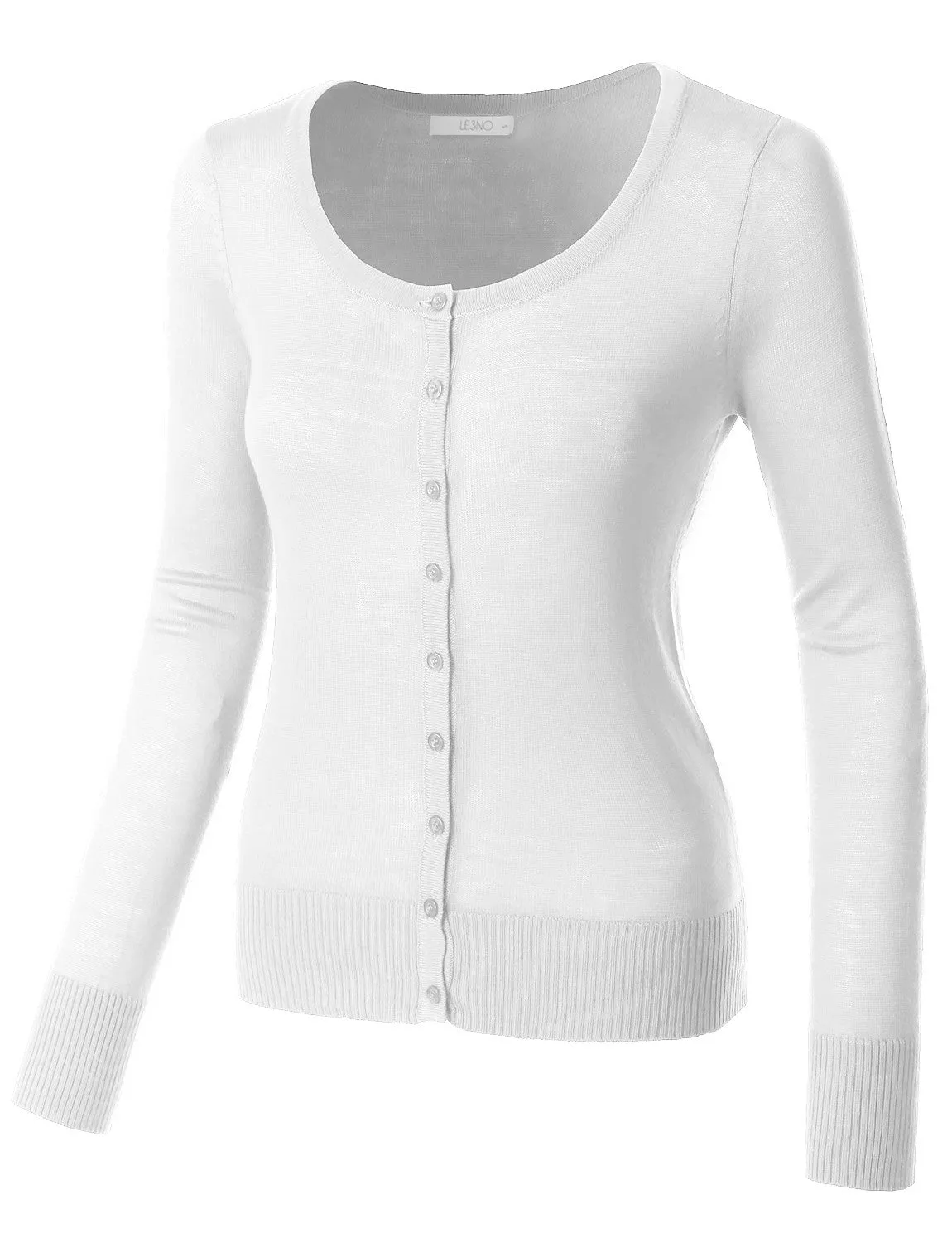 Round Neck Fine Knit Cardigan