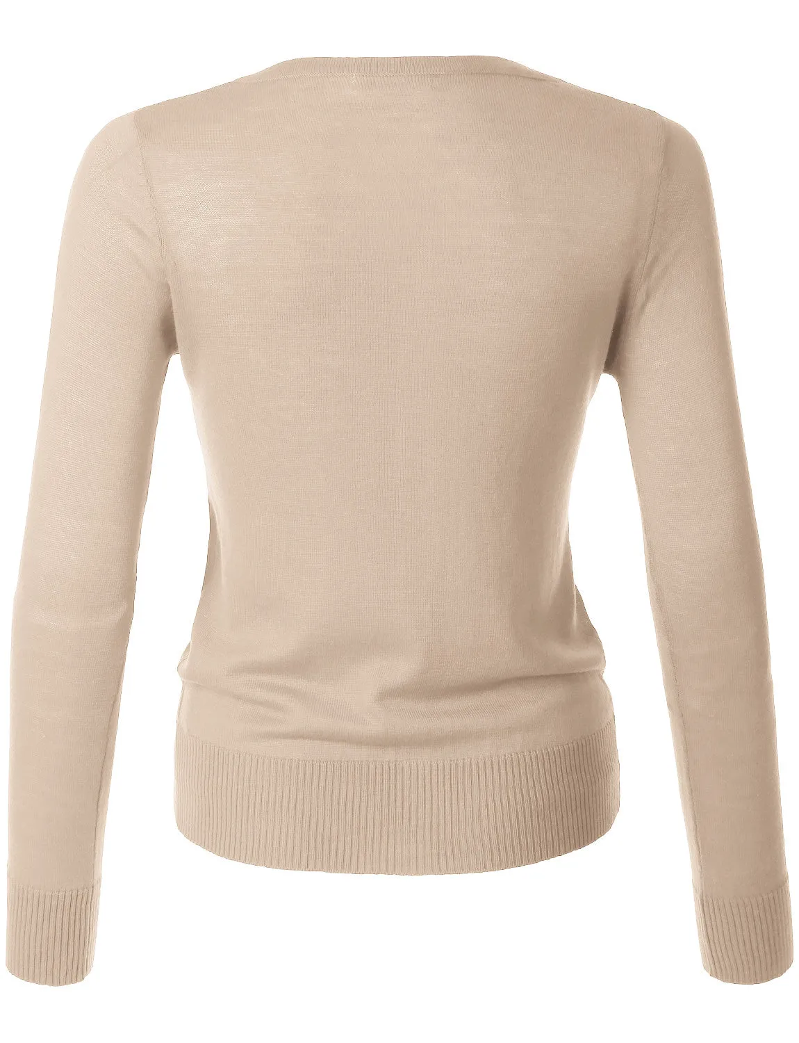 Round Neck Fine Knit Cardigan