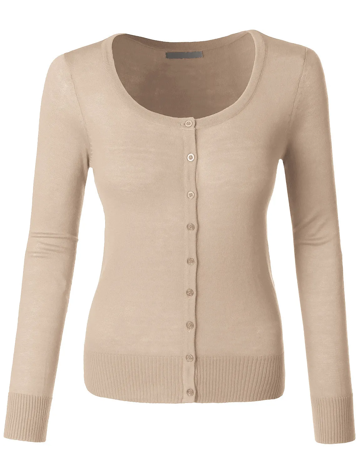 Round Neck Fine Knit Cardigan