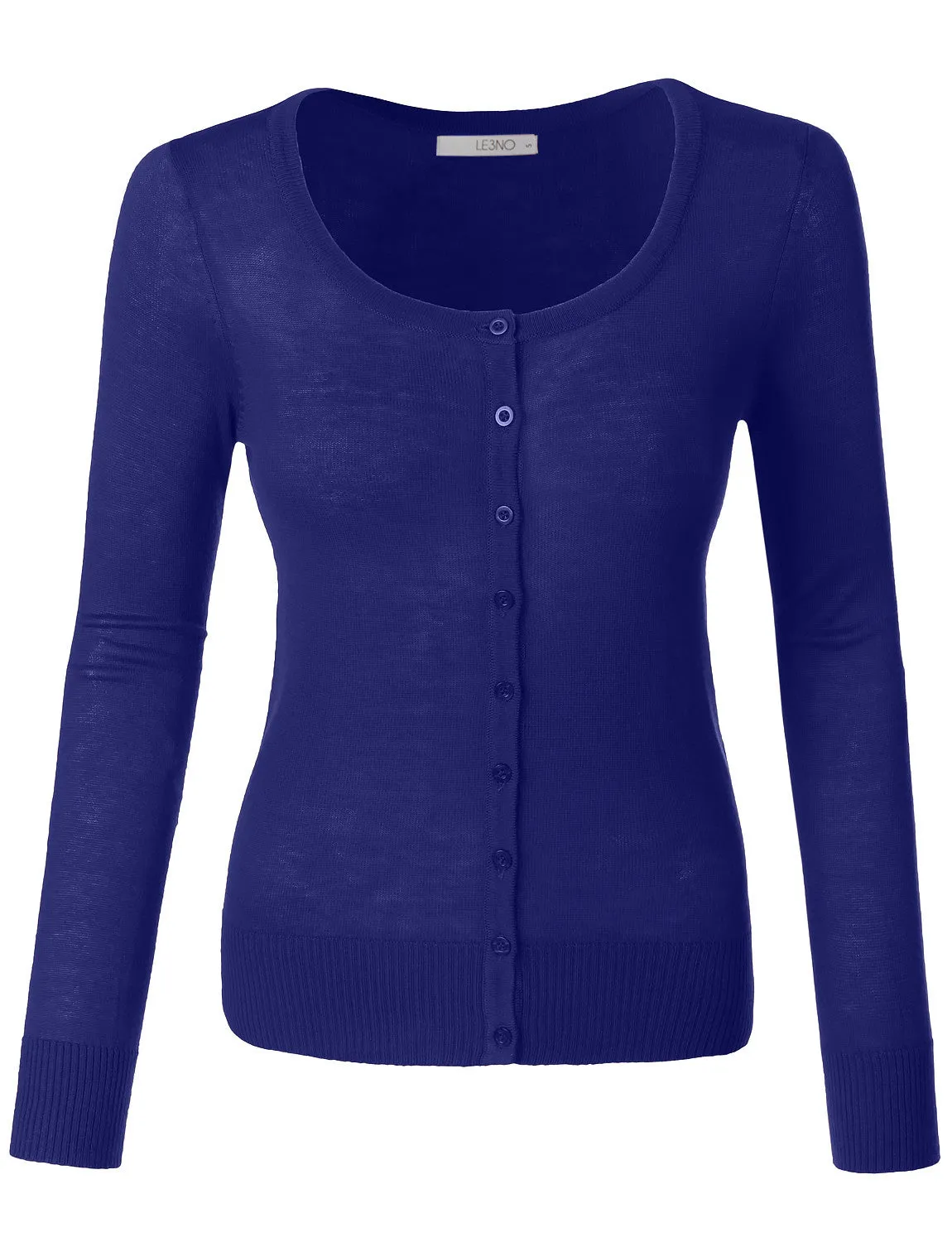 Round Neck Fine Knit Cardigan