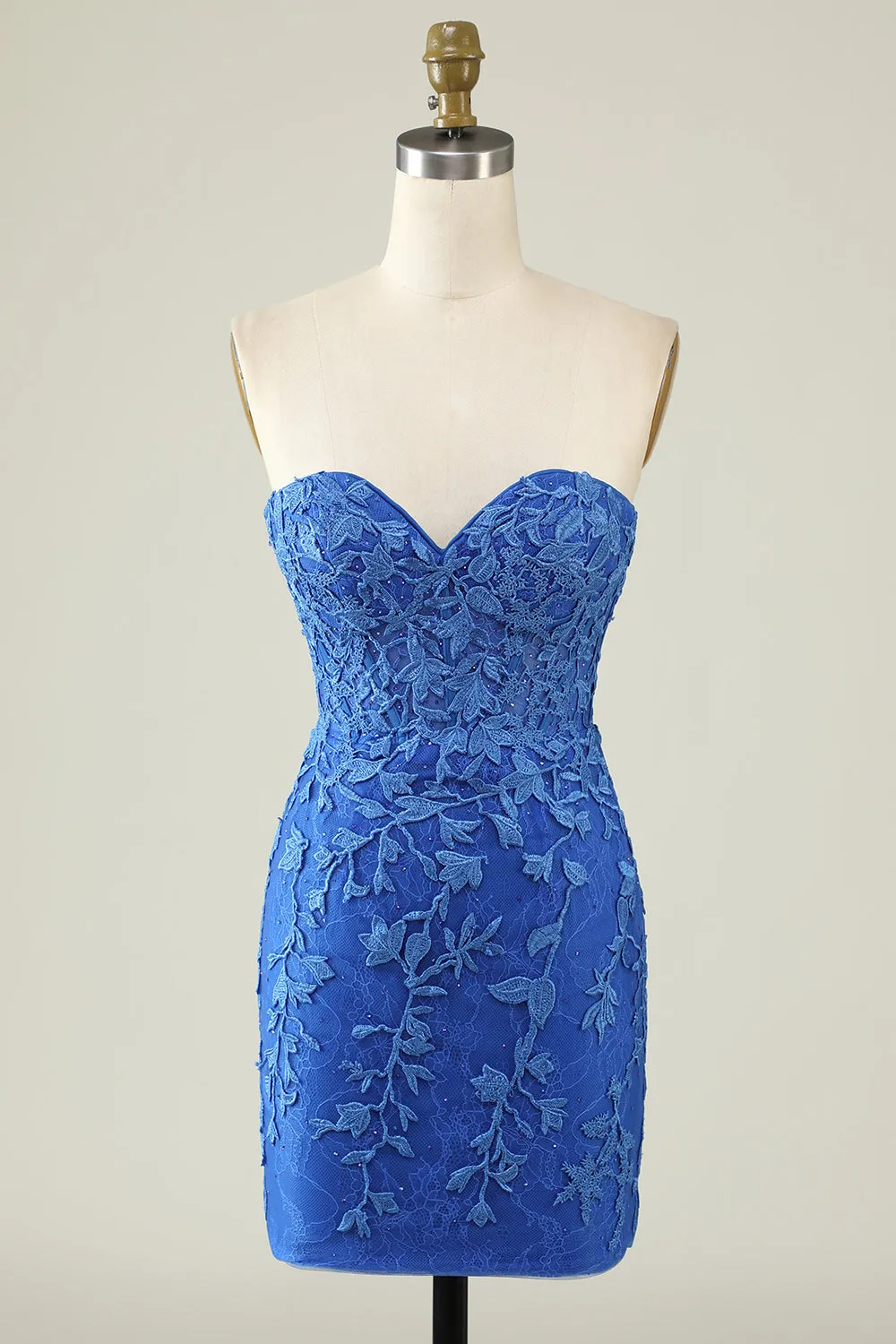 Royal Blue Sweetheart Tight Homecoming Dress with Appliques