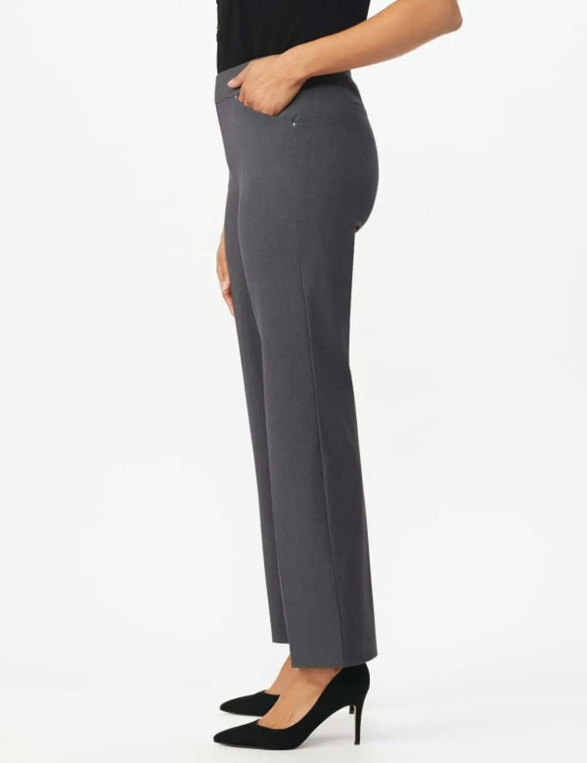 Roz & Ali Secret Agent Pull On Tummy Control Pants Cateye Pockets with Rivets