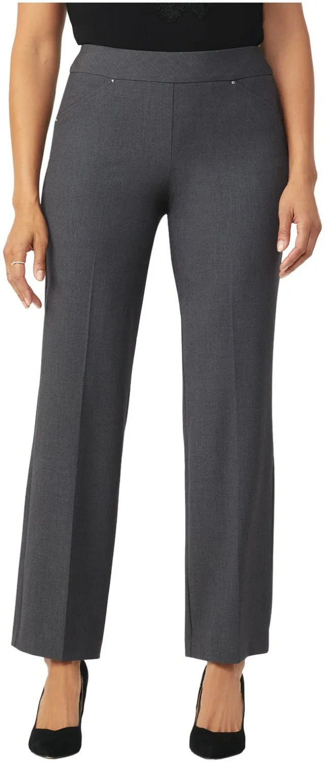 Roz & Ali Secret Agent Pull On Tummy Control Pants Cateye Pockets with Rivets