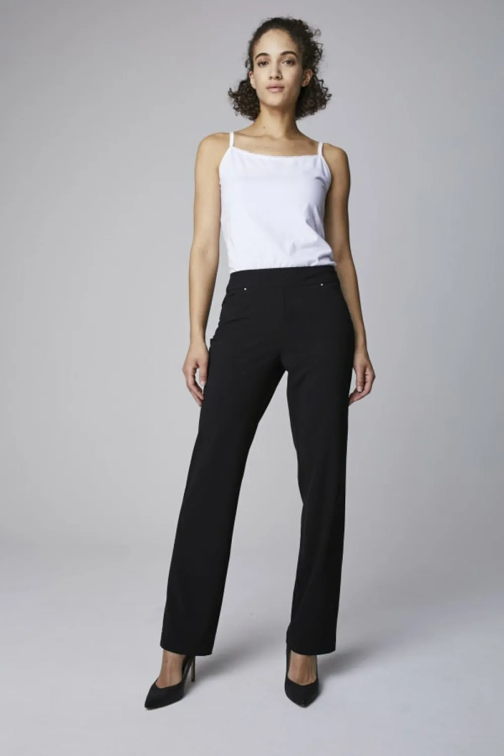 Roz & Ali Secret Agent Pull On Tummy Control Pants Cateye Pockets with Rivets