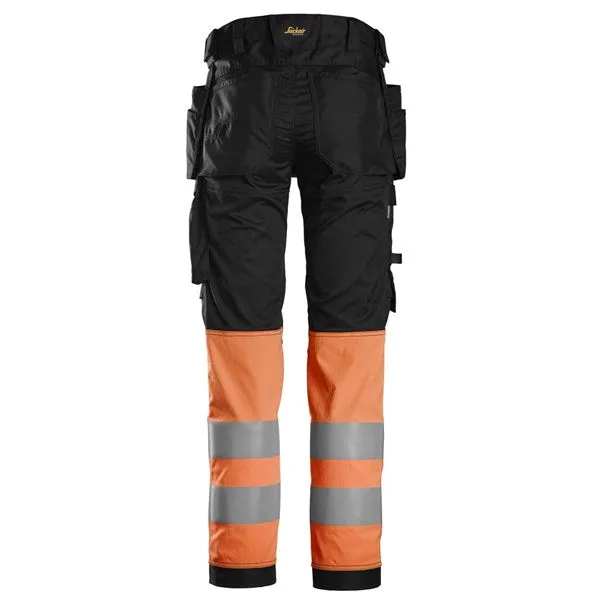Snickers Workwear 6234 High-Vis Class 1 Stretch Trousers Holster Pockets