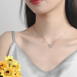 Snowflake Necklace for Women Girls Christmas Gift Jewelry Stainless Steel