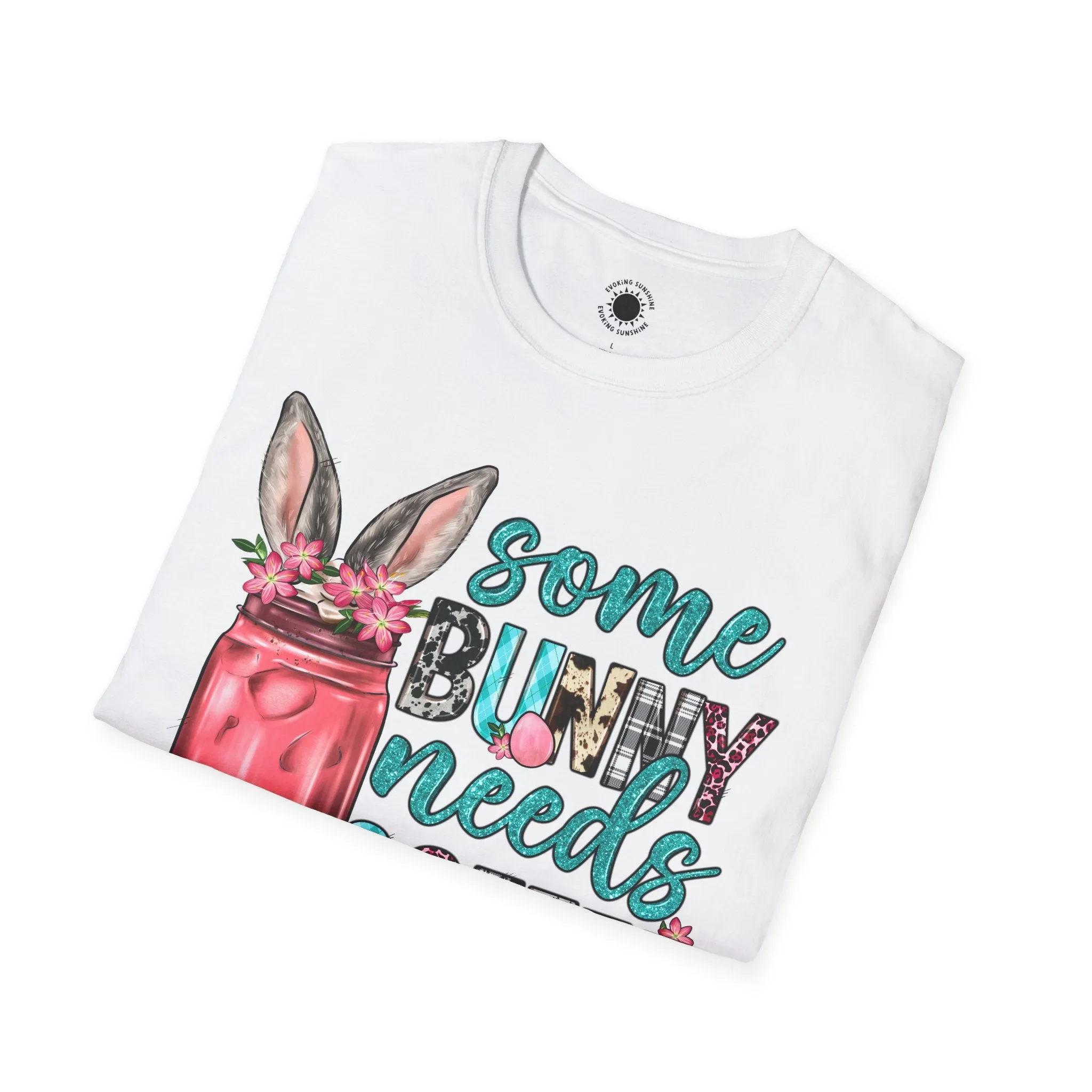 Some Bunny Needs Coffee Unisex Softstyle T-Shirt - Cute Spring Design for Coffee Lovers