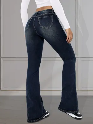 SOPHINA | Washed Blue Retro-Style Flared Jeans