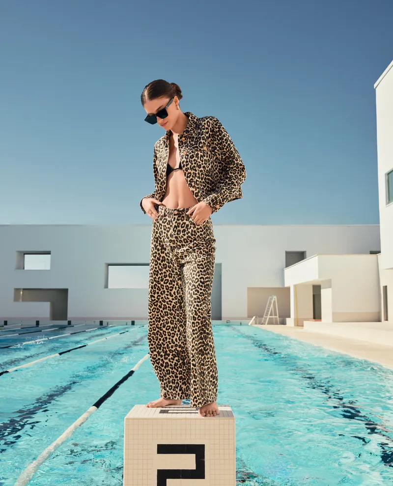 Suncoo Robin Beige Leopard Trousers