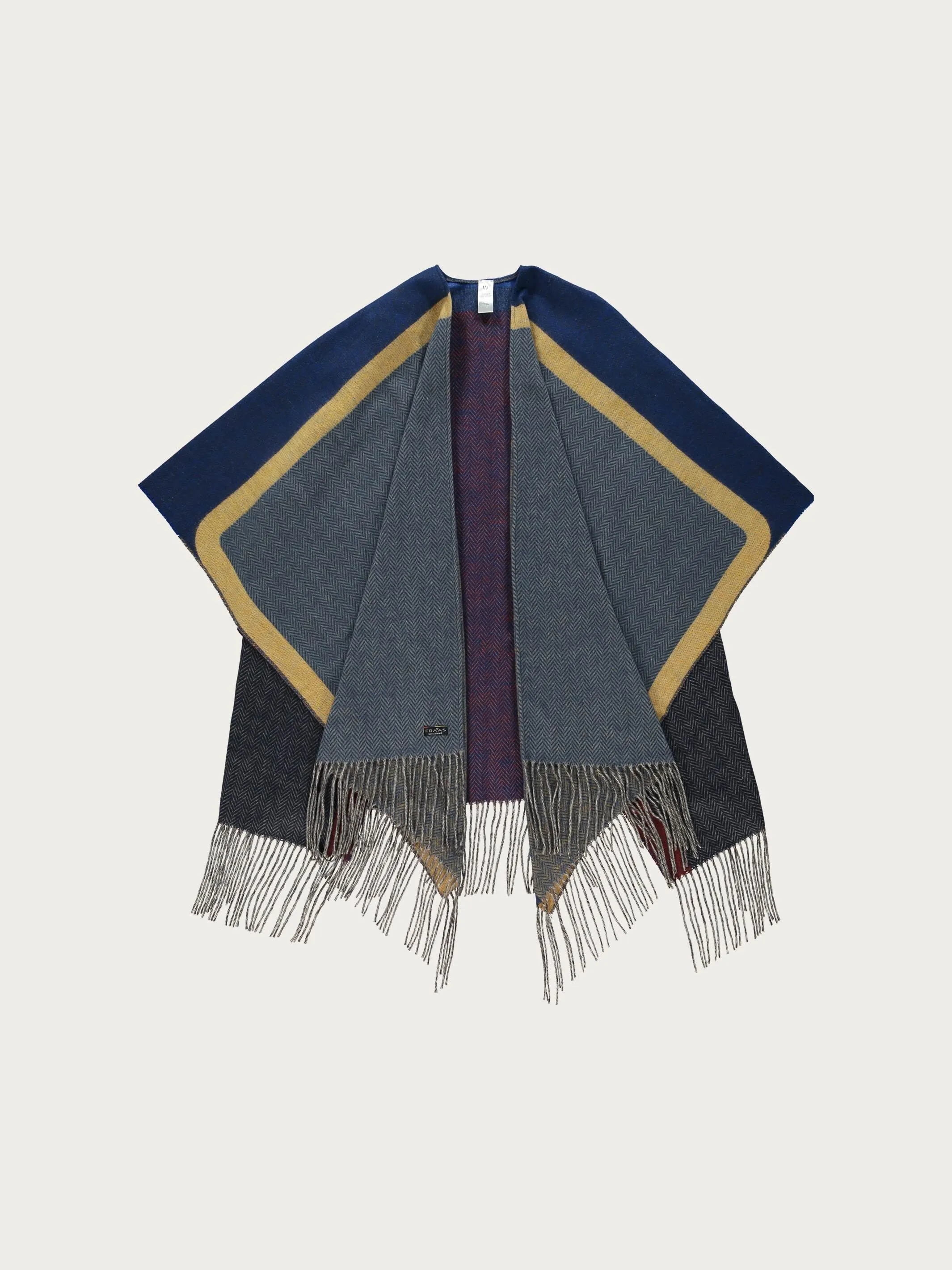 Sustainability Edition - Cashmink-Poncho mit Fischgrät-Design - Made in Germany