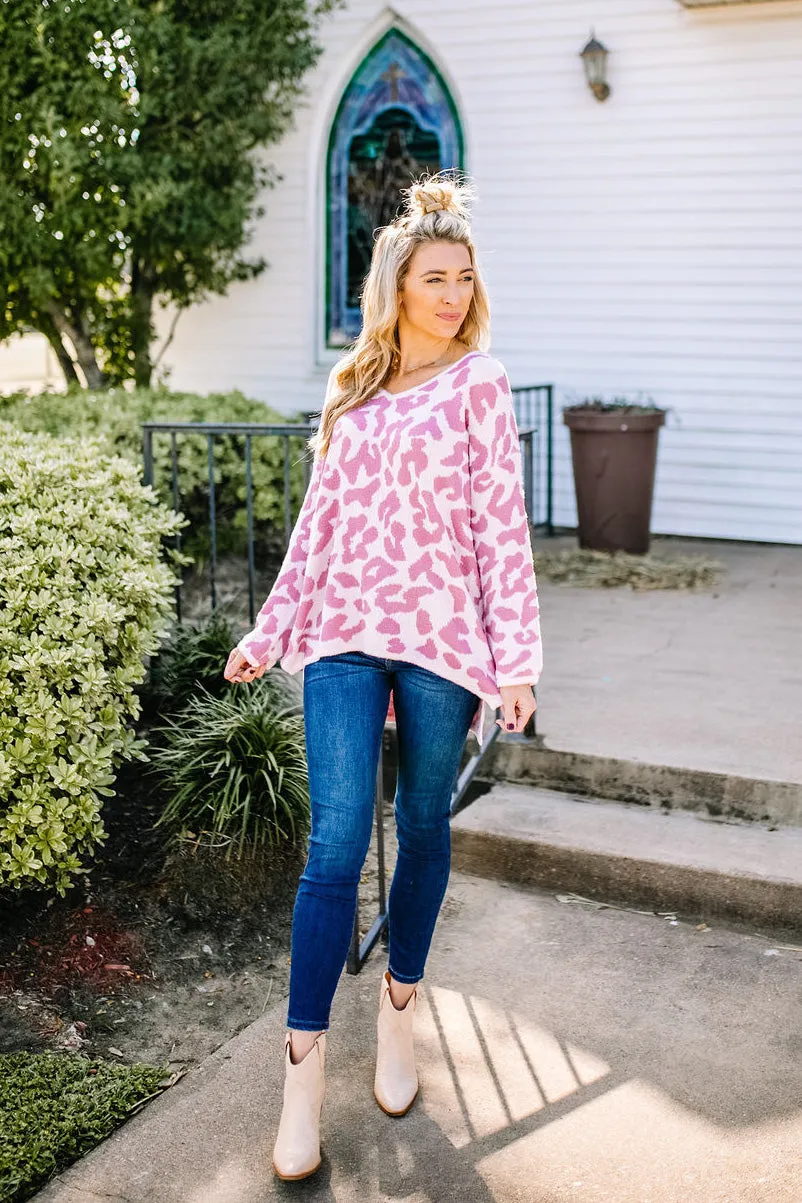 Sweet On You Mauve Leopard Sweater