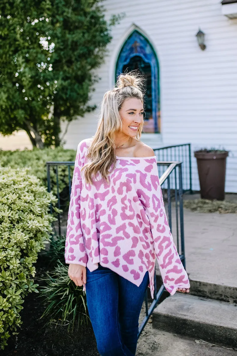 Sweet On You Mauve Leopard Sweater