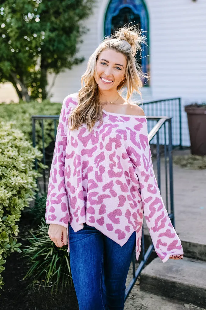 Sweet On You Mauve Leopard Sweater