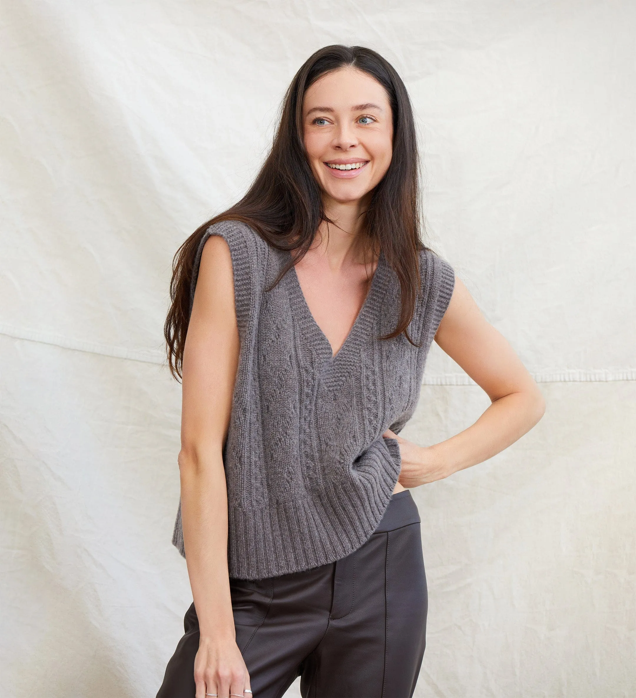 The Oversized V-Neck Cashmere Vest